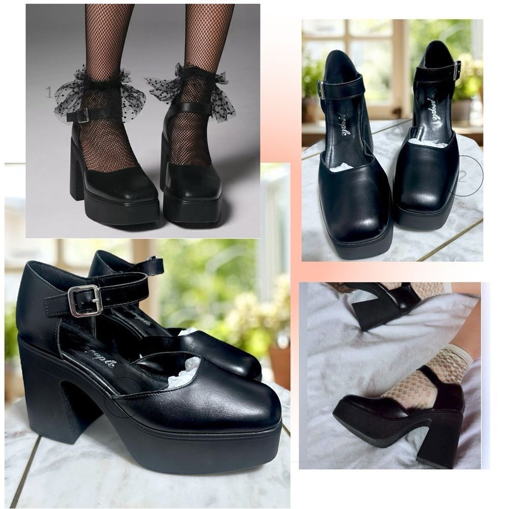 🔥 FREE PEOPLE Gwen Mary Jane Platforms Heels Size 39 US 8.5